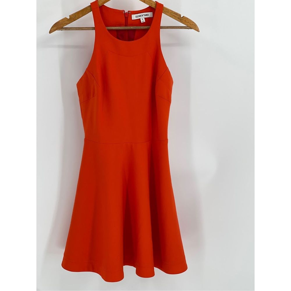 Eliabeth and James Dress Orange Tank Women 4 Skater A Line Sleeveless Racer‎